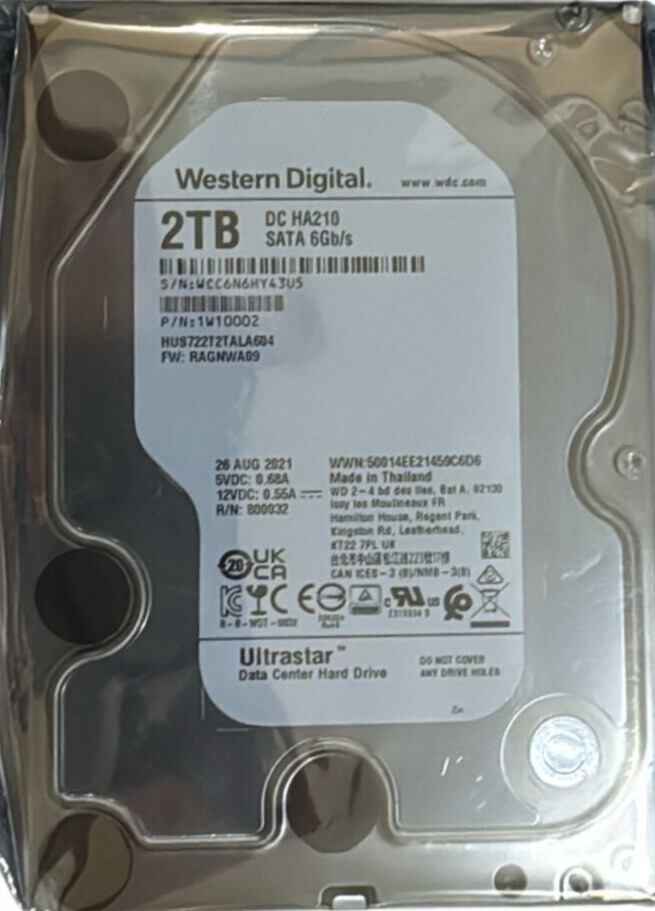 Western Digital HUS722T2TALA604 2 TB HDD SATA P/N 1W10002