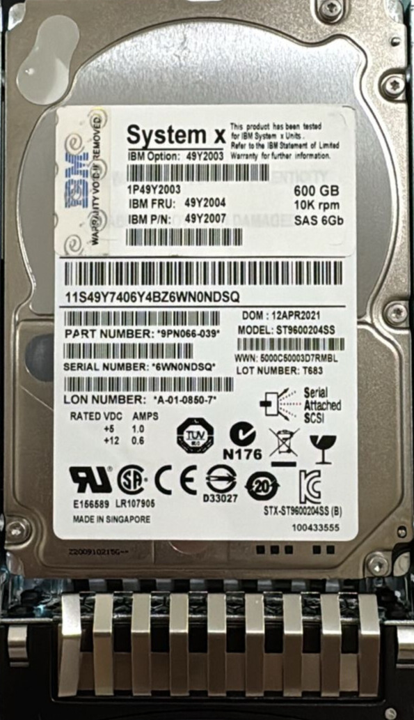 IBM ST9600204SS 600 GB HDD SAS P/N 9PN066-039
