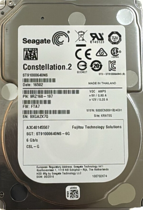 Seagate ST91000640NS 1 TB HDD SAS P/N 9RZ168-197