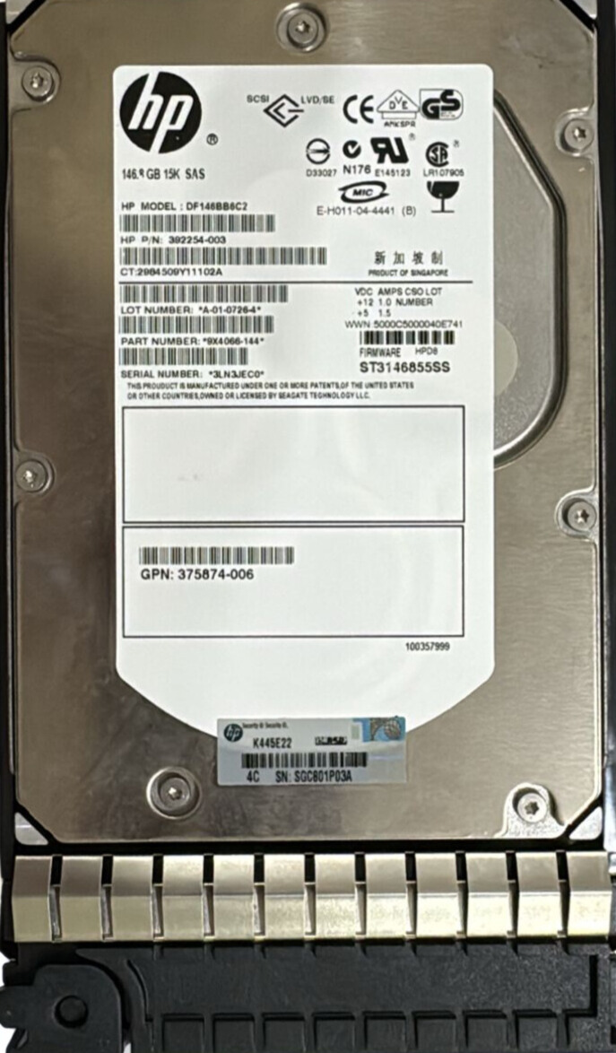 HP 146.8 GB 15K SAS P/N 9X4066-144