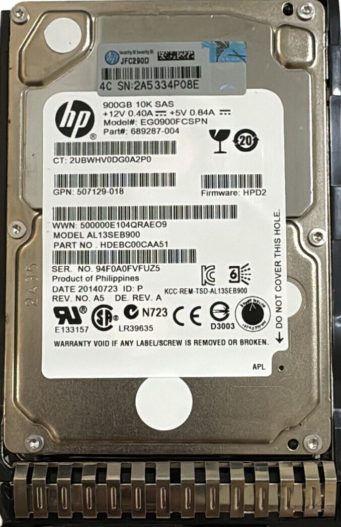 HP 900 GB 10K SAS P/N HDEBC00CAA51